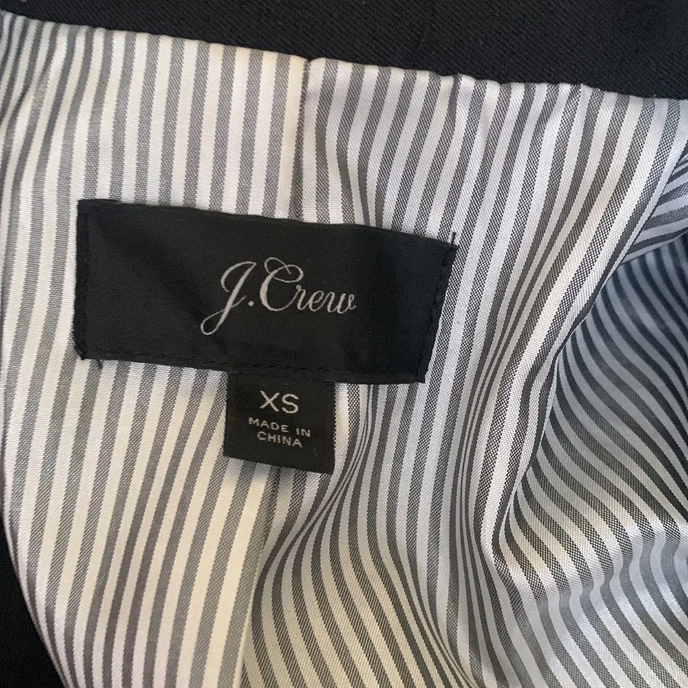 J. Crew Womens Sz XS Schoolboy Blazer Black Notch Lapel‎ Two Button classic